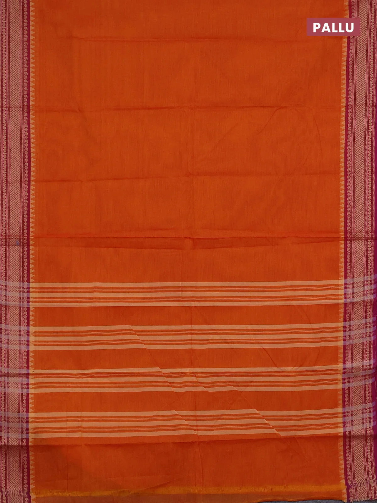 Chettinad Cotton Saree - Sunset Orange and Purple